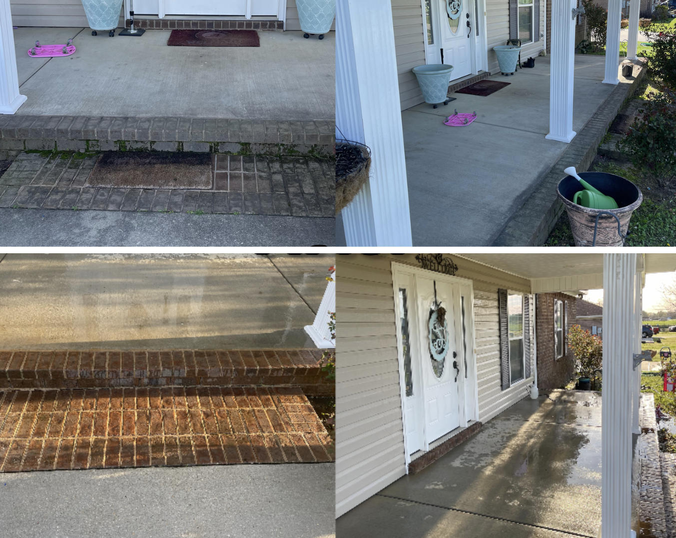 Pressure washing before and after — house exterior